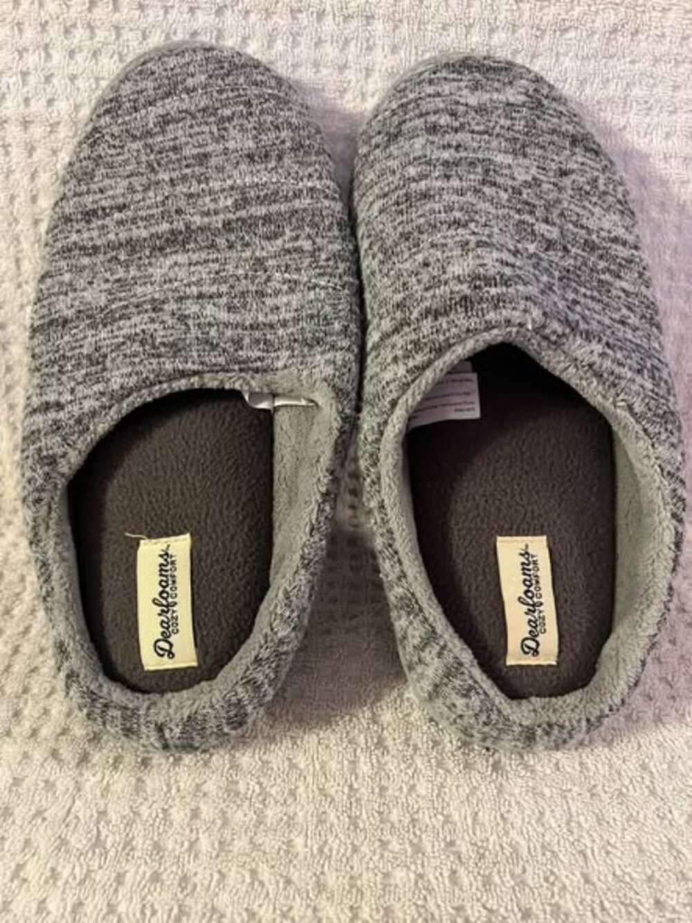 🐻Size L(9/10) - Dearfoams - Gray House Shoes